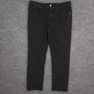 Under 5'10 Jeans‎ Mens 32X28 Black Tapered Stretch 5 Pocket Dark Wash Denim